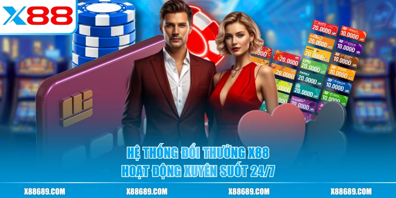Hệ thống đổi thưởng X88 hoạt động xuyên suốt 24/7